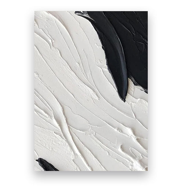 Modern Abstract Black & White Minimalist Wall Art Fine Art Canvas Prints Textural Design Pictures For Modern Loft Apartment Home Office Decor