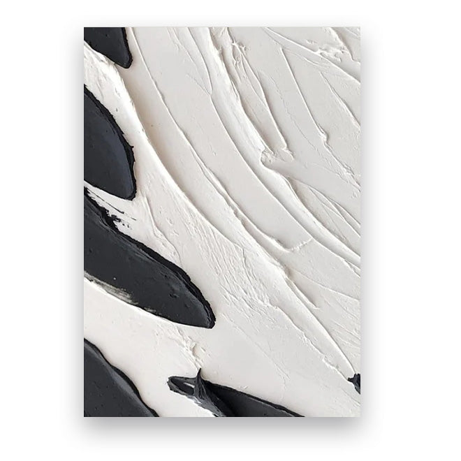 Modern Abstract Black & White Minimalist Wall Art Fine Art Canvas Prints Textural Design Pictures For Modern Loft Apartment Home Office Decor