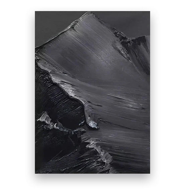 Modern Abstract Black & White Minimalist Wall Art Fine Art Canvas Prints Textural Design Pictures For Modern Loft Apartment Home Office Decor