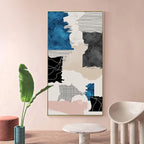 Modern Abstract Blue Grey Pink Canvas Print Artwork Poster Picture For Modern Apartment Living Room Bedroom Foyer Art For Contemporary Interiors