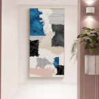 Modern Abstract Blue Grey Pink Canvas Print Artwork Poster Picture For Modern Apartment Living Room Bedroom Foyer Art For Contemporary Interiors