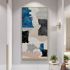 Modern Abstract Blue Grey Pink Canvas Print Artwork Poster Picture For Modern Apartment Living Room Bedroom Foyer Art For Contemporary Interiors