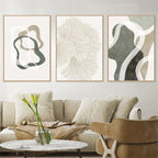 Modern Abstract Botanical Line Art Fine Art Canvas Prints Pastel Green Gray Beige Pictures For Living Room Dining Room Bedroom Art Decor 2025