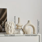 Modern Abstract Ceramic Sculptural Vase Set – Minimalist Off‑White Artistic Vases with Organic Shapes for Contemporary Living Room Décor