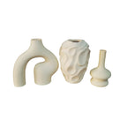 Modern Abstract Ceramic Sculptural Vase Set – Minimalist Off‑White Artistic Vases with Organic Shapes for Contemporary Living Room Décor
