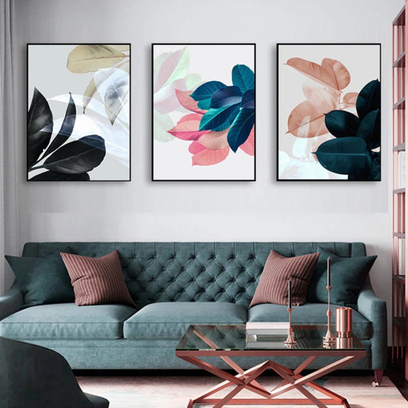 Modern Abstract Colorful Botanical Wall Art Fine Art Canvas Prints Pictures For Living Room Dining Room Bedroom, Art For Modern Living 2025