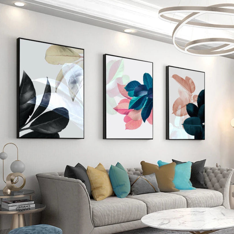 Modern Abstract Colorful Botanical Wall Art Fine Art Canvas Prints Pictures For Living Room Dining Room Bedroom, Art For Modern Living 2025