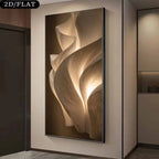 Abstract wall art piece in a modern interior setting