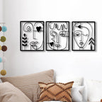 Modern Abstract Faces Line Art Metal Wall Art 3d Iron Crafted Decorative Wall Plaques For Bedroom Living Room Creative Home Decor