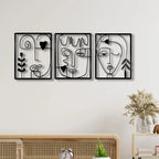 Modern Abstract Faces Line Art Metal Wall Art 3d Iron Crafted Decorative Wall Plaques For Bedroom Living Room Creative Home Decor
