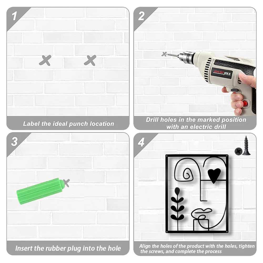 Modern Abstract Faces Line Art Metal Wall Art 3d Iron Crafted Decorative Wall Plaques For Bedroom Living Room Creative Home Decor