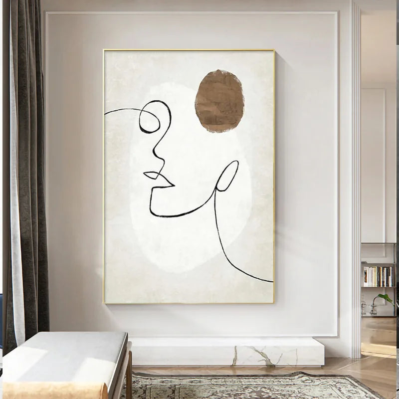 Modern Abstract Figure Art Line Art Wall Art Fine Art Canvas Prints Minimalist Pictures For Bedroom Living Room Art For Contemporary Interiors