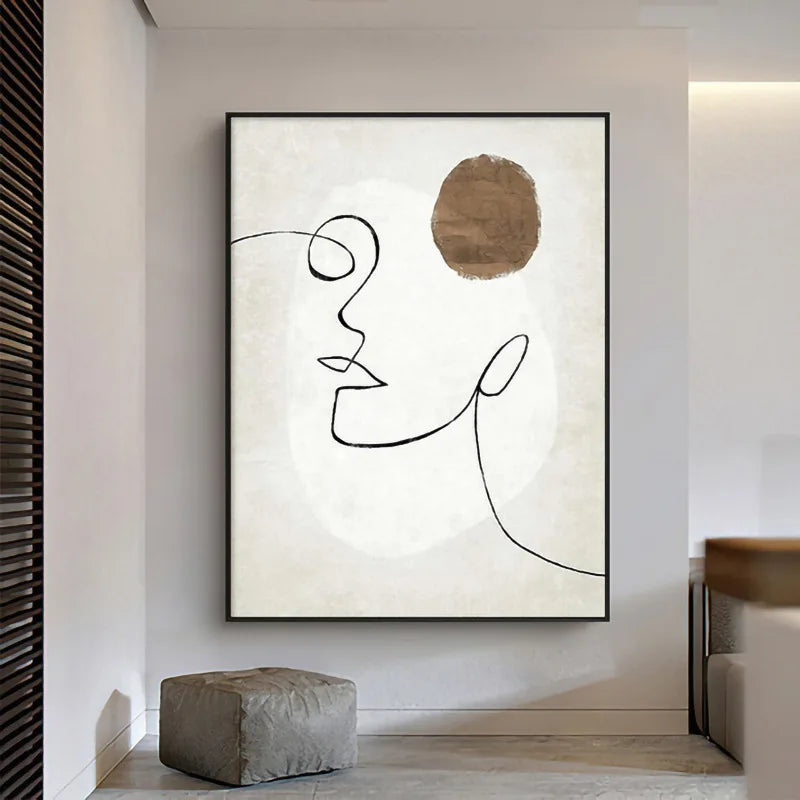 Modern Abstract Figure Art Line Art Wall Art Fine Art Canvas Prints Minimalist Pictures For Bedroom Living Room Art For Contemporary Interiors