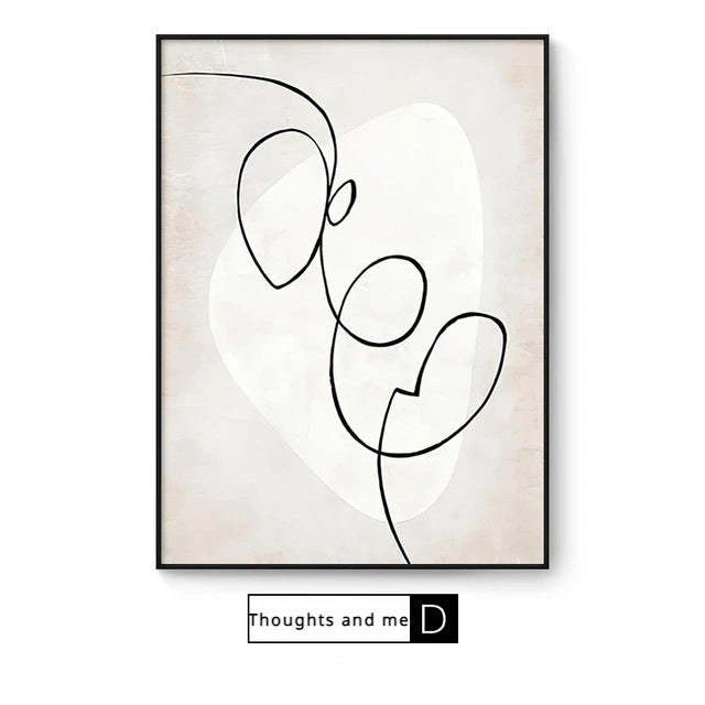 Modern Abstract Figure Art Line Art Wall Art Fine Art Canvas Prints Minimalist Pictures For Bedroom Living Room Art For Contemporary Interiors