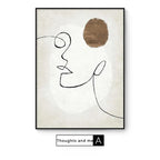 Modern Abstract Figure Art Line Art Wall Art Fine Art Canvas Prints Minimalist Pictures For Bedroom Living Room Art For Contemporary Interiors