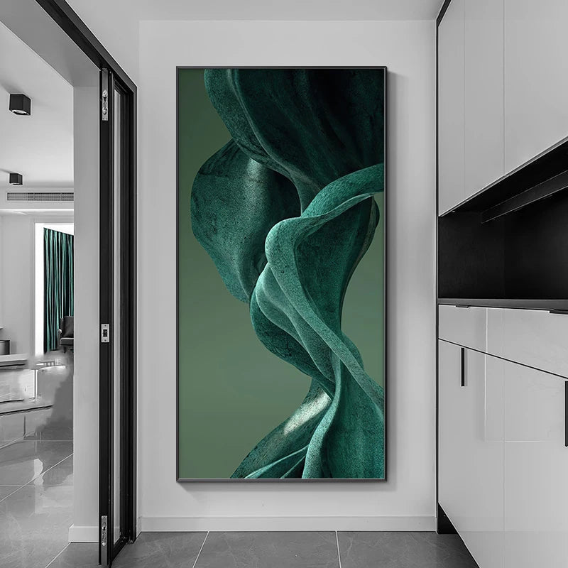 Modern Abstract Flowing Liquid Silk Wall Art Fine Art Canvas Prints Poster Pictures For Living Room Entranceway Foyer Light Luxury Home Office Decor