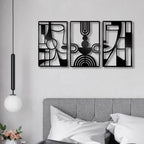 Modern Abstract Geometric Face Metal Wall Art 3d Wrought Iron Plaques For Living Room Dining Room Bedroom Creative Nordic Wall Decorations