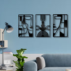 Modern Abstract Geometric Face Metal Wall Art 3d Wrought Iron Plaques For Living Room Dining Room Bedroom Creative Nordic Wall Decorations