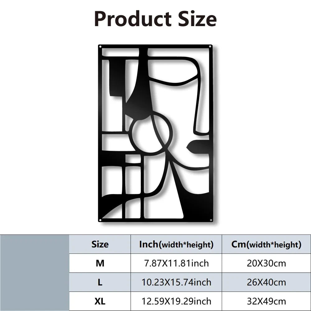 Modern Abstract Geometric Face Metal Wall Art 3d Wrought Iron Plaques For Living Room Dining Room Bedroom Creative Nordic Wall Decorations