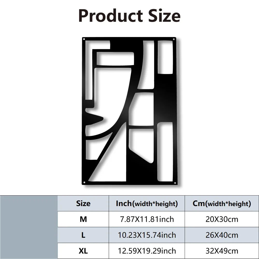 Modern Abstract Geometric Face Metal Wall Art 3d Wrought Iron Plaques For Living Room Dining Room Bedroom Creative Nordic Wall Decorations