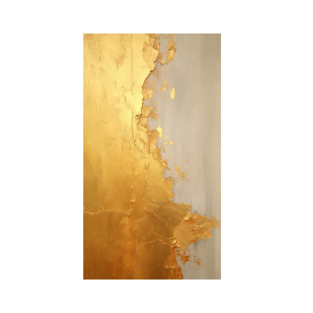 Modern Abstract Golden Color Block Wall Art Fine Art Canvas Print Artwork For Foyer Entryway Living Room Dining Room Light Luxury Home Decor