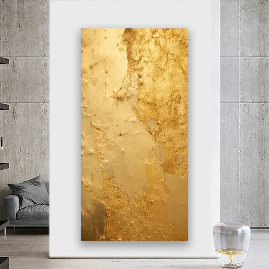 Modern Abstract Golden Color Block Wall Art Fine Art Canvas Print Artwork For Foyer Entryway Living Room Dining Room Light Luxury Home Decor d