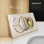 Modern Abstract Golden Sun Moon Wall Art Fine Art Canvas Prints 3d Visual Geometric Pictures For Luxury Loft Penthouse Home Office Decor