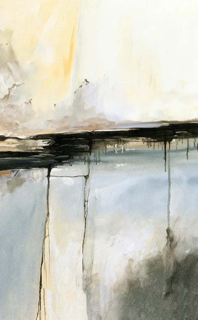 Abstract art with a mix of white, black, and gray tones.