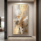 Abstract art painting in a modern interior setting