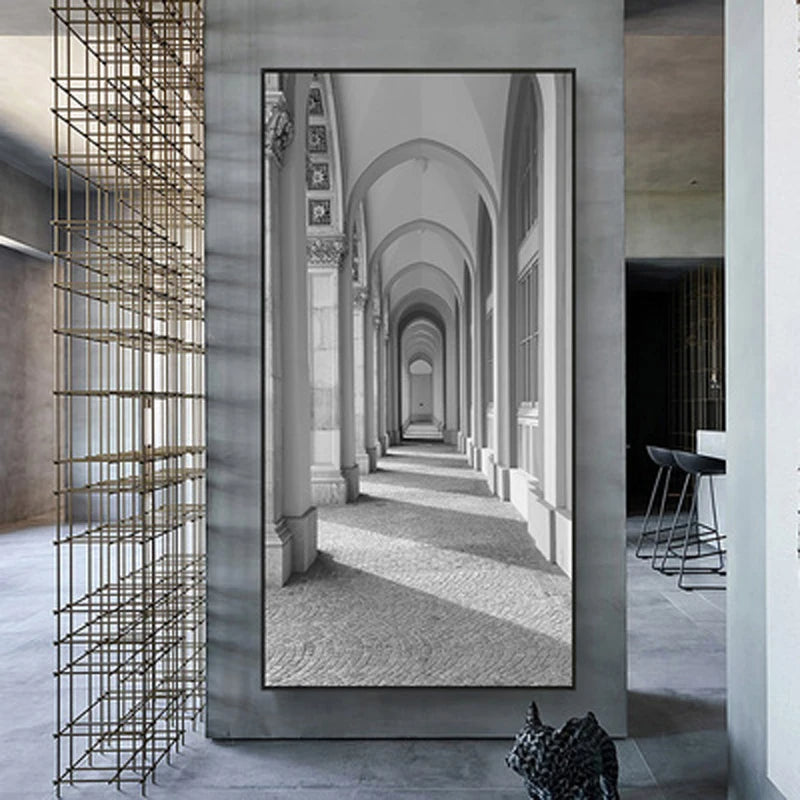 Modern Abstract Minimalist Arches Architecture Wall Art Fine Art Canvas Prints Pictures For Entrance Hall Foyer Living Room Home Office Decor