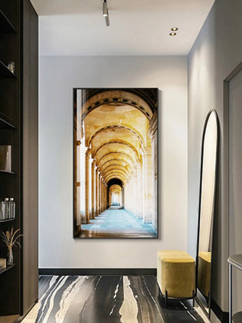 Modern Abstract Minimalist Arches Architecture Wall Art Fine Art Canvas Prints Pictures For Entrance Hall Foyer Living Room Home Office Decor