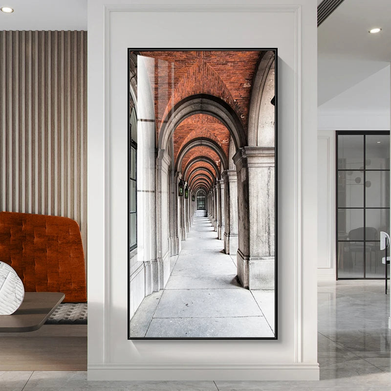 Modern Abstract Minimalist Arches Architecture Wall Art Fine Art Canvas Prints Pictures For Entrance Hall Foyer Living Room Home Office Decor