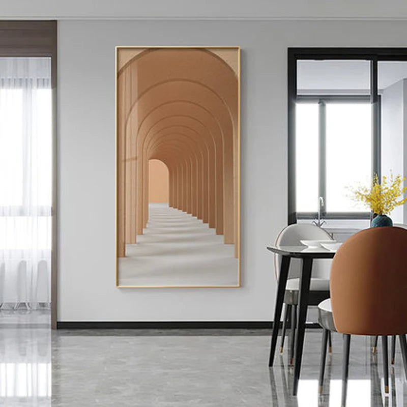 Modern Abstract Minimalist Arches Architecture Wall Art Fine Art Canvas Prints Pictures For Entrance Hall Foyer Living Room Home Office Decor