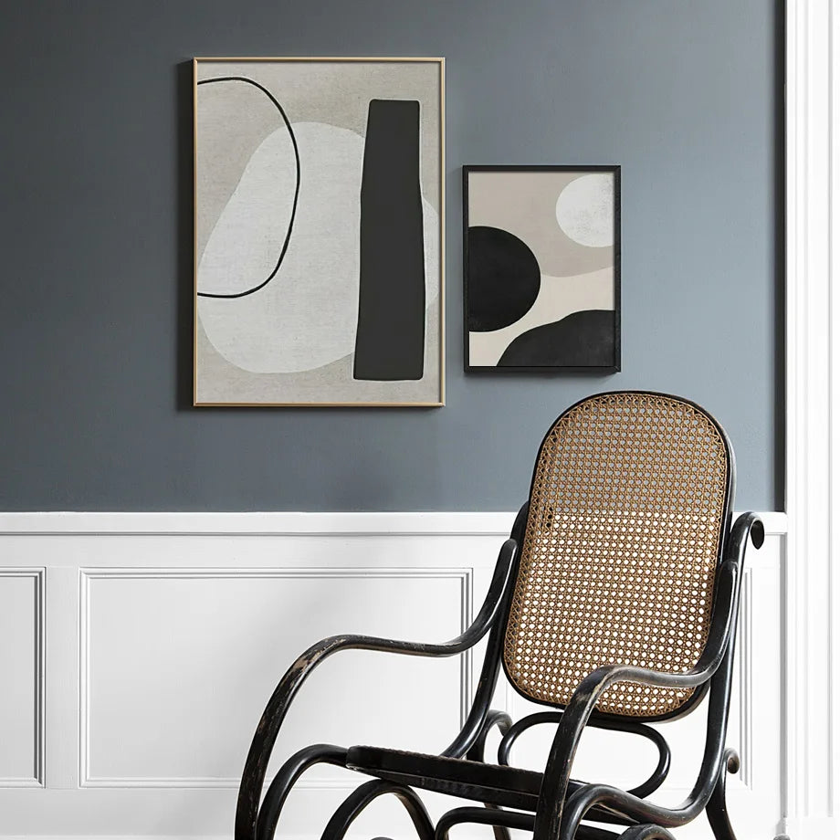 Modern Abstract Minimalist Black White Nordic Wall Art Fine Art Canvas Prints Pictures For Modern Apartment Art For Contemporary Interior Decor