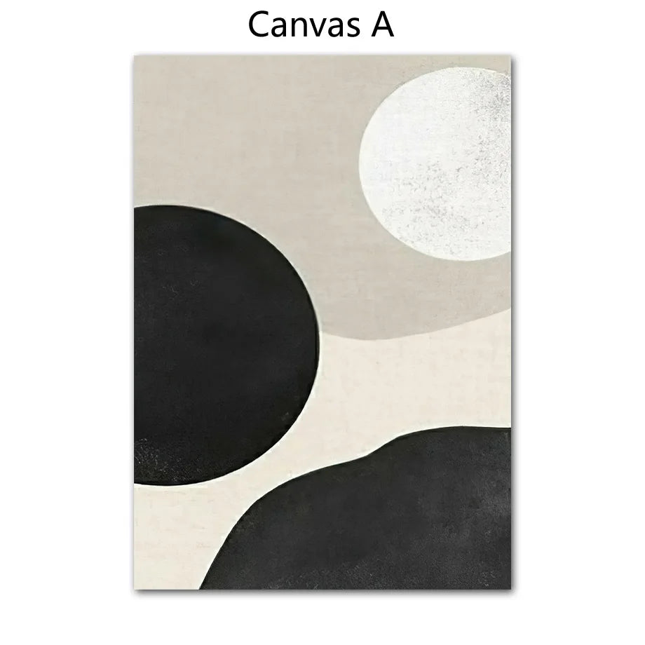 Modern Abstract Minimalist Black White Nordic Wall Art Fine Art Canvas Prints Pictures For Modern Apartment Art For Contemporary Interior Decor