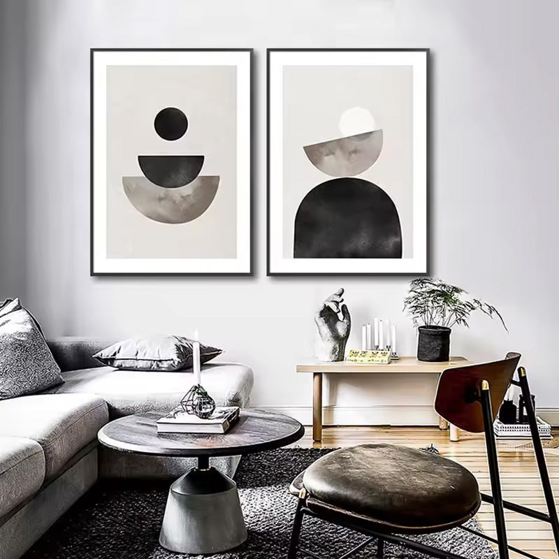 Modern Abstract Minimalist Geometric Wall Art Fine Art Canvas Prints Neutral Colors Pictures For Living Room Bedroom Nordic Art For Contemporary Interiors