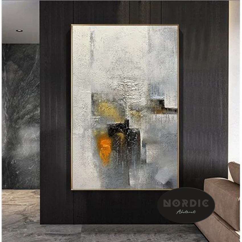 * Hand Painted * Modern Abstract Minimalist Oil Painting Large Format Picture For Contemporary Living Room Wall Decor