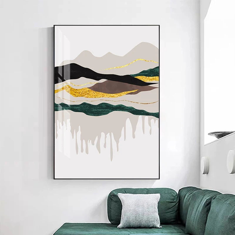 Modern Abstract Mountain Landscape Wall Art Fine Art Canvas Prints Pictures For Modern Apartment Living Room Bedroom Hotel Room Art Decor