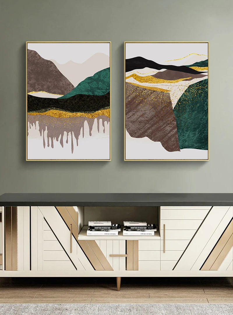 Modern Abstract Mountain Landscape Wall Art Fine Art Canvas Prints Pictures For Modern Apartment Living Room Bedroom Hotel Room Art Decor