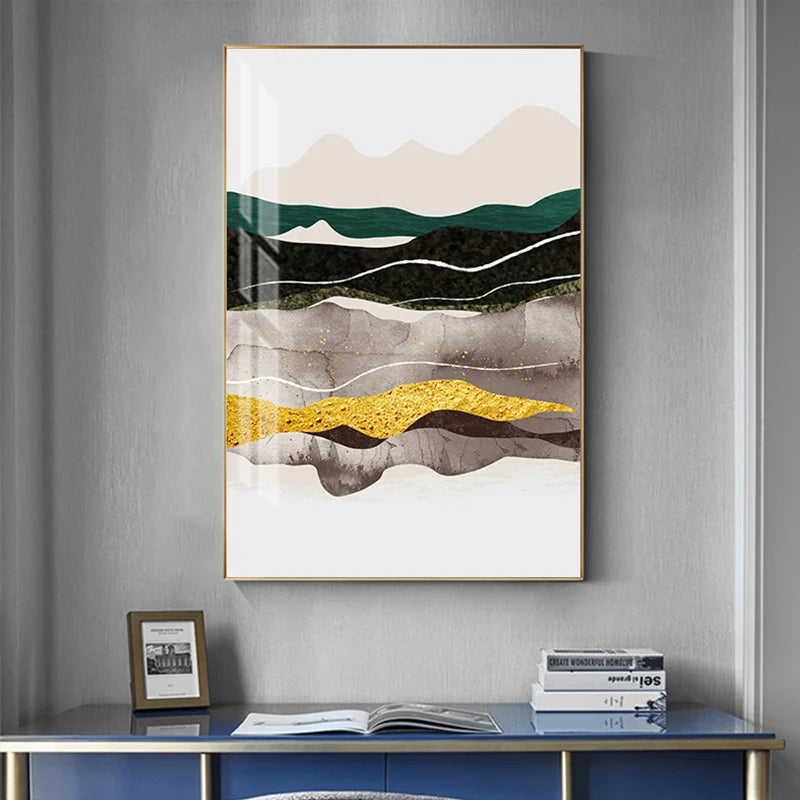 Modern Abstract Mountain Landscape Wall Art Fine Art Canvas Prints Pictures For Modern Apartment Living Room Bedroom Hotel Room Art Decor