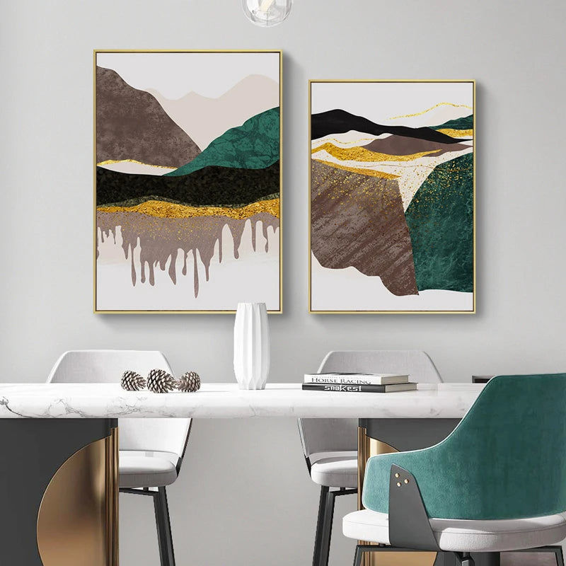 Modern Abstract Mountain Landscape Wall Art Fine Art Canvas Prints Pictures For Modern Apartment Living Room Bedroom Hotel Room Art Decor