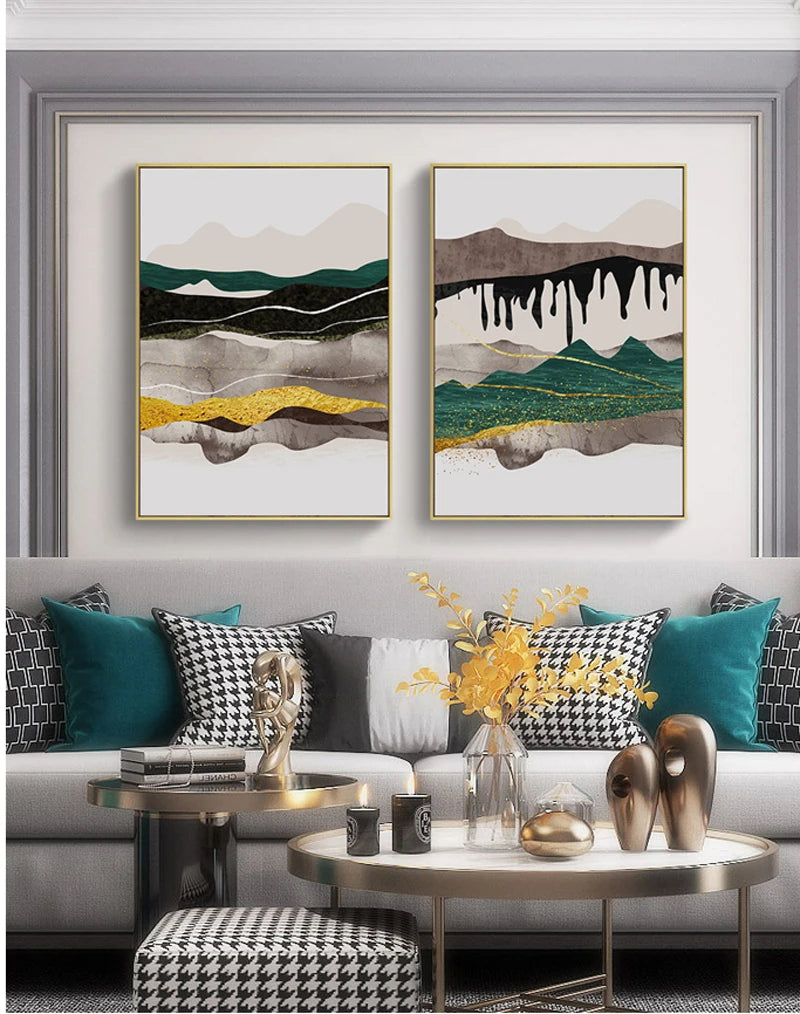 Modern Abstract Mountain Landscape Wall Art Fine Art Canvas Prints Pictures For Modern Apartment Living Room Bedroom Hotel Room Art Decor