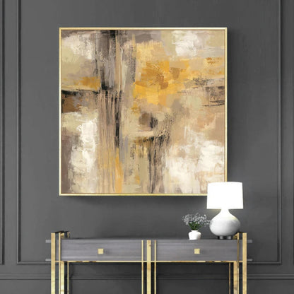 Modern Abstract Neutral Colors Square Format Wall Art Fine Art Canvas Prints Pictures For Living Room Dining Room Home Office Decor
