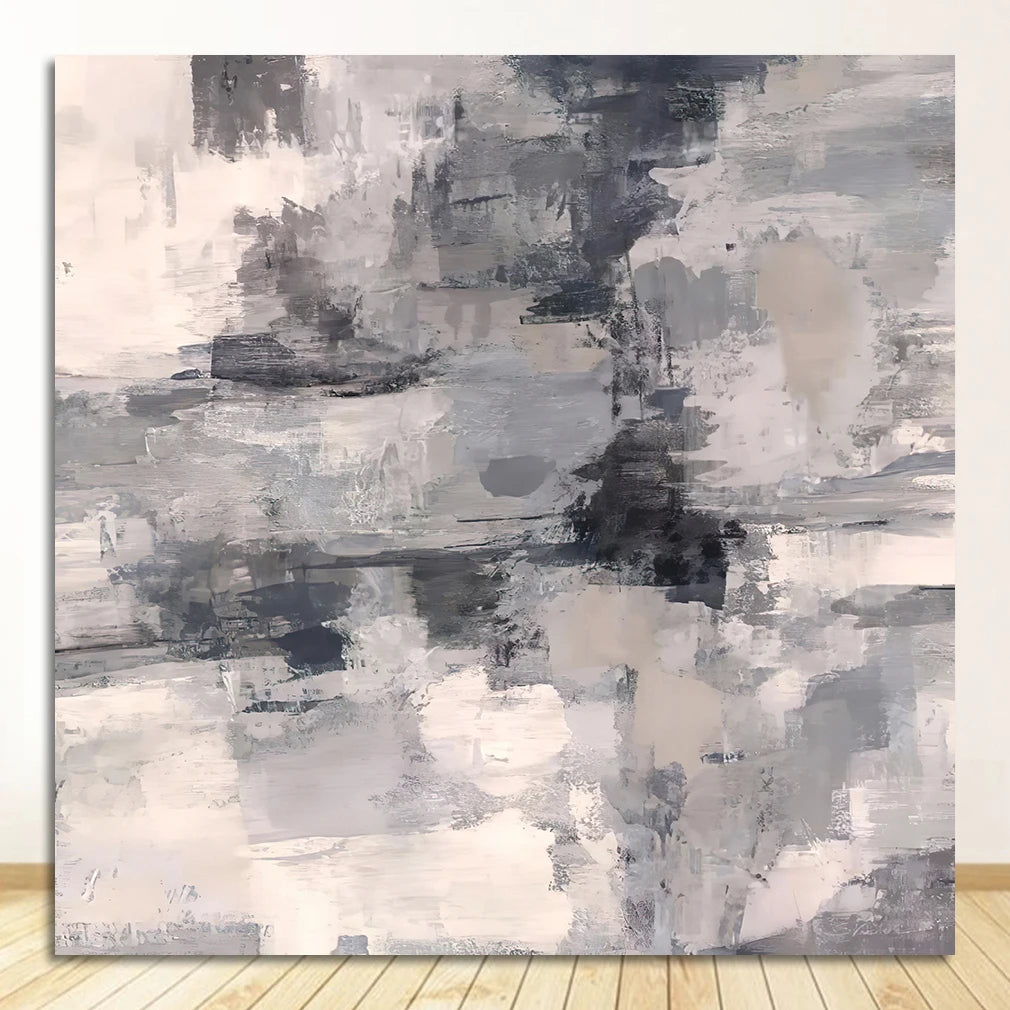 Modern Abstract Neutral Colors Square Format Wall Art Fine Art Canvas Prints Pictures For Living Room Dining Room Home Office Decor 2025