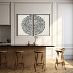 Modern Abstract Radial Dots Wall Art Fine Art Canvas Prints Minimalist Pictures For Living Room Dining Room Bedroom Art For Contemporary Home Decor