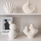 Modern Abstract Sculptural Ceramic Vase – Minimalist Neutral‑Tone Decor Accents for Contemporary Home Styling and Interior Displays