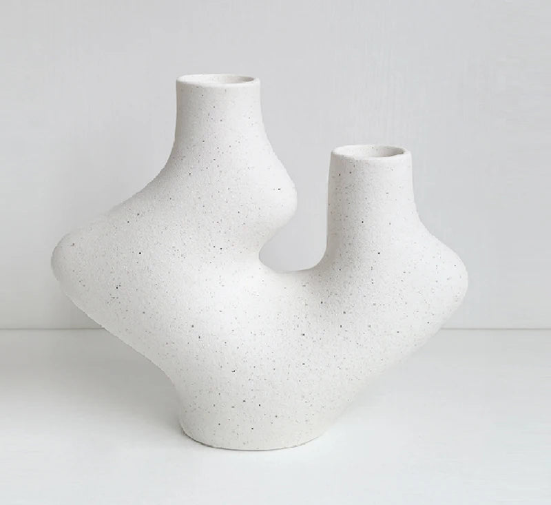 Modern Abstract Sculptural Ceramic Vase – Minimalist Neutral‑Tone Decor Accents for Contemporary Home Styling and Interior Displays