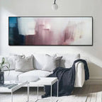 Modern Abstract Shades Of Blue Mauve Purple Wall Art Fine Art Canvas Print Wide Format Picture For Above The Sofa Big Picture For Above The Bed