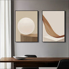 Modern Abstract Surreal Geometry Wall Art Fine Art Canvas Prints Neutral Tones Pictures For Living Room Dining Room Bedroom Art Decor