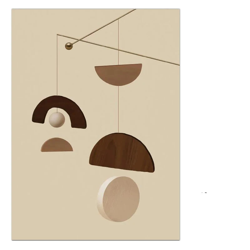 Modern Abstract Surreal Geometry Wall Art Fine Art Canvas Prints Neutral Tones Pictures For Living Room Dining Room Bedroom Art Decor